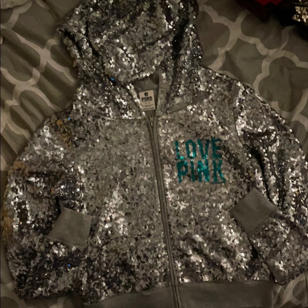 Rare Pink Victoria’s Secret sequin hoodie